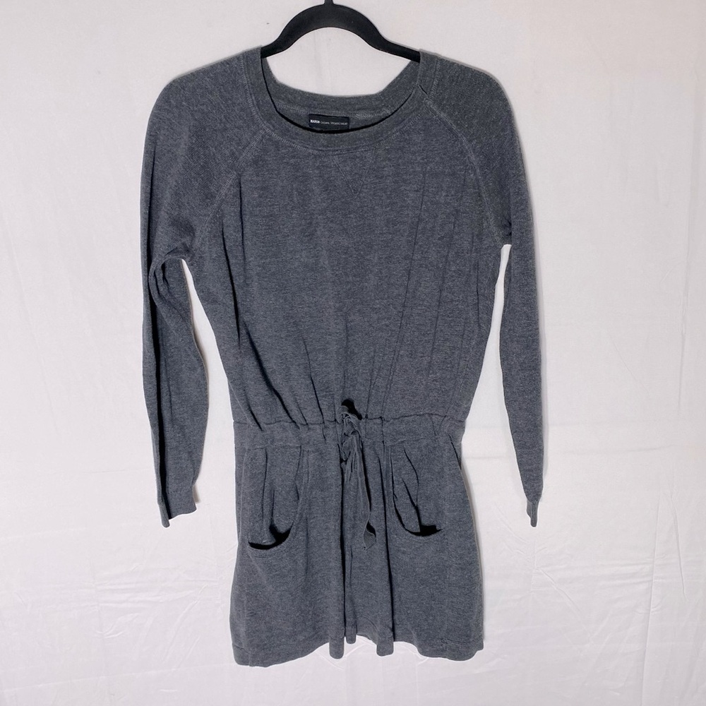 5/$25 Mango Casual Sportswear Grey Cotton Long Sleeve Mini Dress S